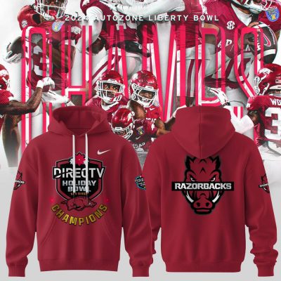 Arkansas Razorbacks Liberty Bowl Champions Red Hoodie