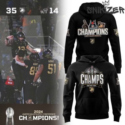 Army Black Knights 2024 ACC Champions Black Hoodie