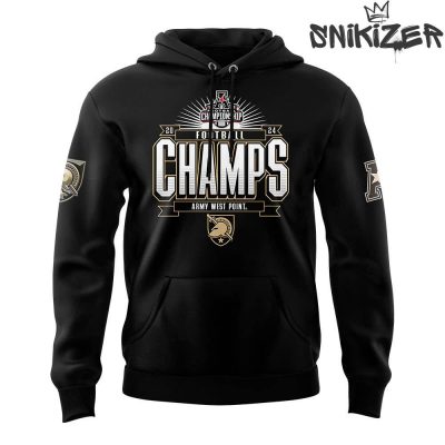 Army Black Knights 2024 ACC Champions Black Hoodie