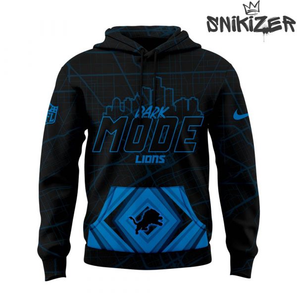 Detroit Lions Back In Black Dark Mode Hoodie