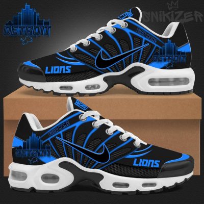 Detroit Lions Back In Black Personalized Air Max Shoes