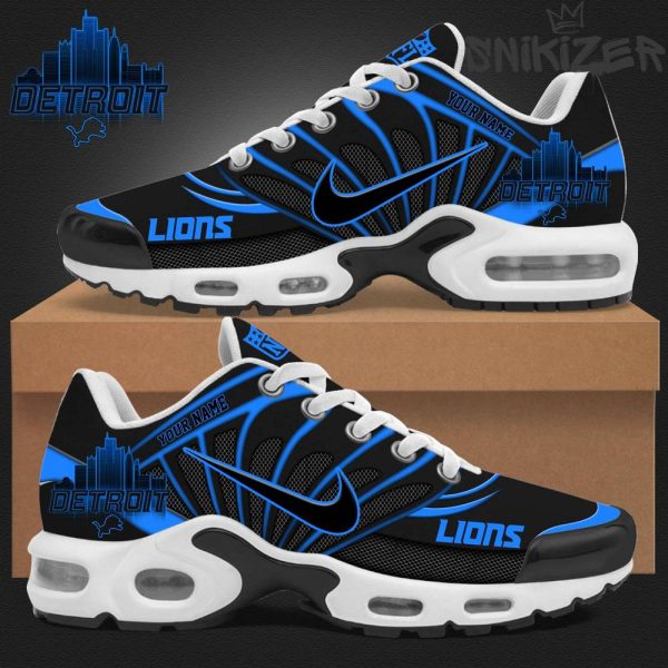 Detroit Lions Back In Black Personalized Air Max Shoes