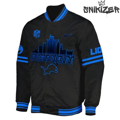 Detroit Lions Back In Black Special Edition Baseball Jacket