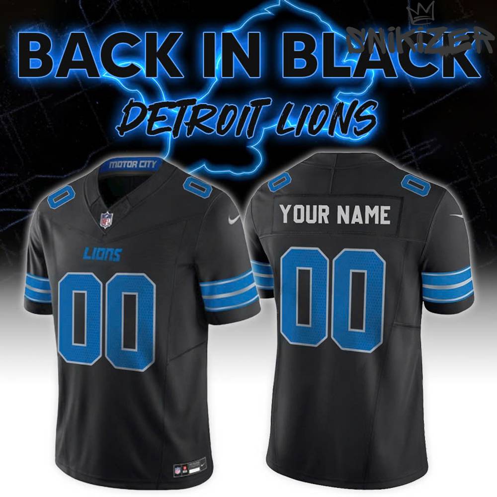 Detroit Lions Back In Black Special Edition Football Jersey Detroit Lions Back In Black Special Edition Football Jersey