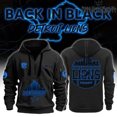 Detroit Lions Back In Black Special Edition Quarter Zip Hoodie