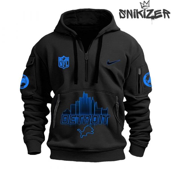 Detroit Lions Back In Black Special Edition Quarter Zip Hoodie