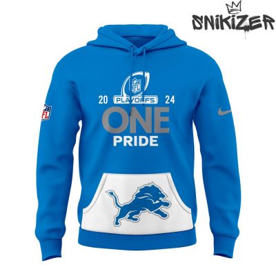 Detroit Lions Play Offs 2024 One Pride Blue Hoodie