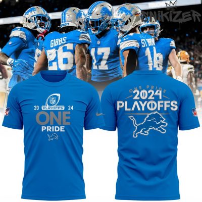 Detroit Lions Play Offs 2024 One Pride Blue Shirt