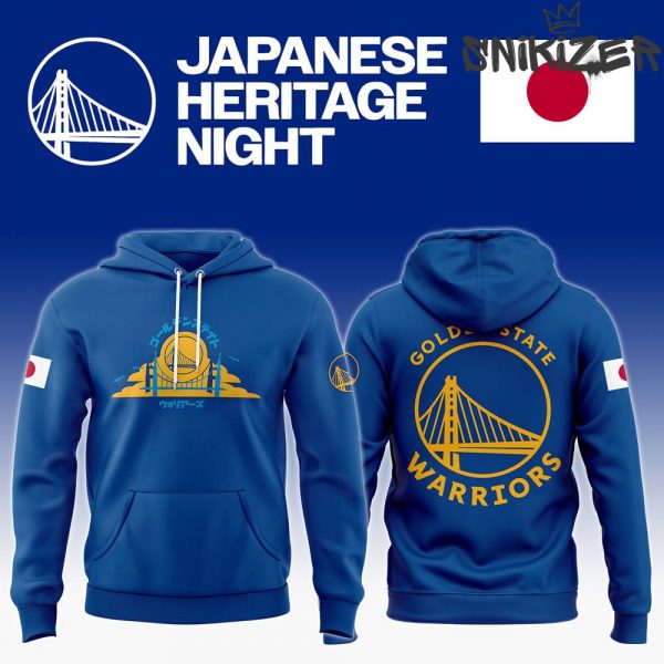 Golden State Warriors 2024 Japanese Heritage Night Blue Hoodie