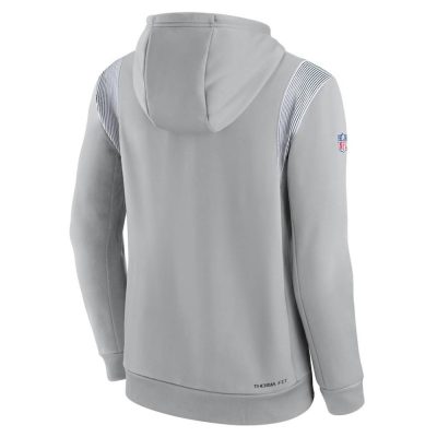 Green Bay Packers Sideline Athletic Stack Performance Grey Hoodie