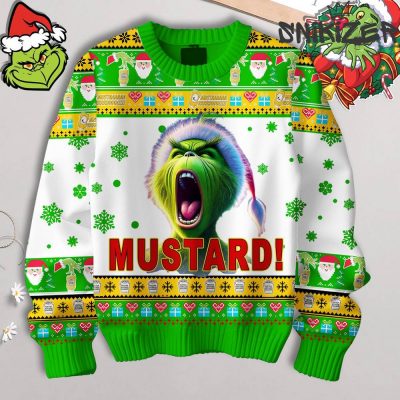 Grinch Mustard Ugly Christmas Sweater