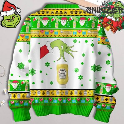 Grinch Mustard Ugly Christmas Sweater