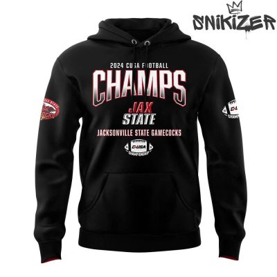 Jacksonville State Gamecocks 2024 Conference USA Champions Black Hoodie