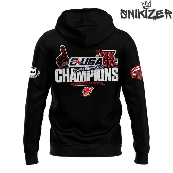 Jacksonville State Gamecocks 2024 Conference USA Champions Black Hoodie