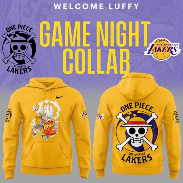 Los Angeles Lakers x Luffy Gear 5 One Piece Yellow Hoodie