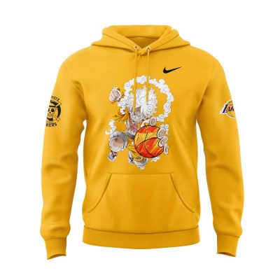 Los Angeles Lakers x Luffy Gear 5 One Piece Yellow Hoodie