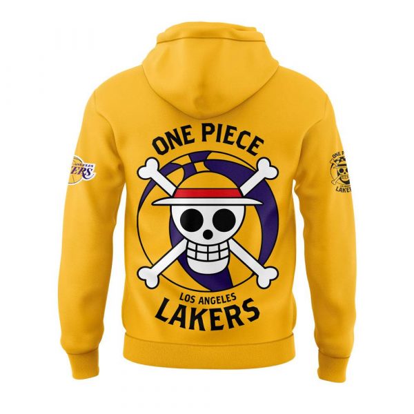 Los Angeles Lakers x Luffy Gear 5 One Piece Yellow Hoodie