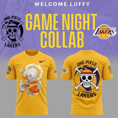 Los Angeles Lakers x Luffy Gear 5 One Piece Yellow Shirt