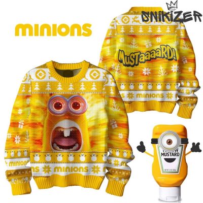 Minions Mustard Yellow Ugly Christmas Sweater