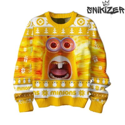 Minions Mustard Yellow Ugly Christmas Sweater