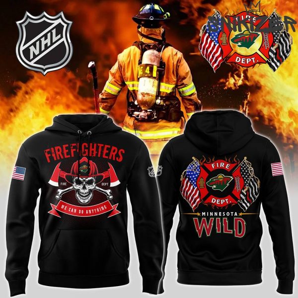 Minnesota Wild x 2024 Firefighter Appreciation Night Black Hoodie