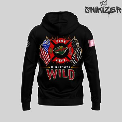 Minnesota Wild x 2024 Firefighter Appreciation Night Black Hoodie