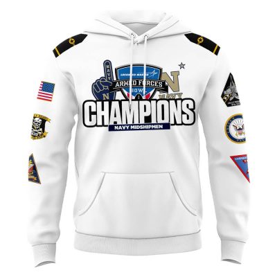 Navy Midshipmen Special Armed Forces Bowl Champions White Hoodie