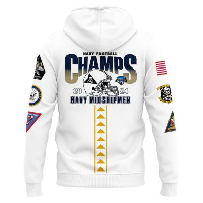 Navy Midshipmen Special Armed Forces Bowl Champions White Hoodie