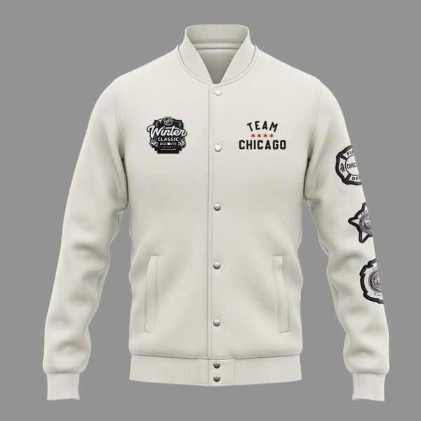 Chicago Blackhawks Team Chicago Winter Classic 2025 Special Edition Baseball Jacket