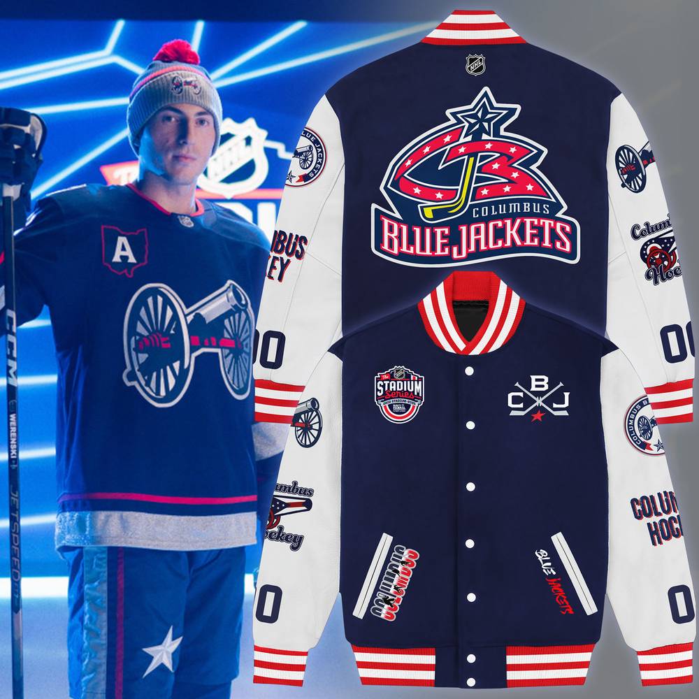 NHL Columbus Blue Jackets 2025 Stadium Series Baseball Jacket NHL Columbus Blue Jackets 2025 Stadium Series Baseball Jacket
