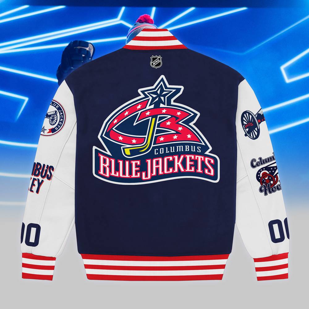 NHL Columbus Blue Jackets 2025 Stadium Series Baseball Jacket NHL Columbus Blue Jackets 2025 Stadium Series Baseball Jacket