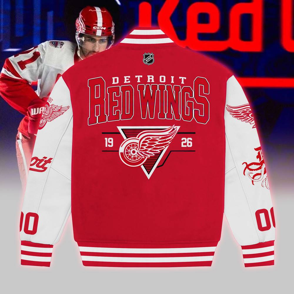 NHL Detroit Red Wings 2025 Stadium Series Baseball Jacket NHL Detroit Red Wings 2025 Stadium Series Baseball Jacket