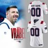 New England Patriots Coach “Mike Vrabel” Custom Navy Football Jersey