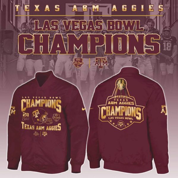 Texas A&M Aggies Las Vegas Bowl Champions Bomber Jacket