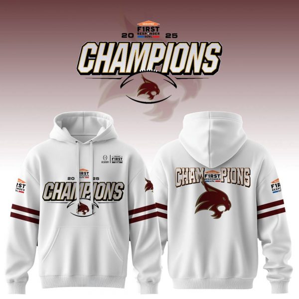 Texas State Bobcat Football First Responder Bowl Champions Hoodie