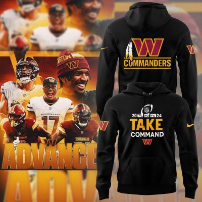 Washington Commanders 2024 NFL Playoffs “Take Command” Black Hoodie