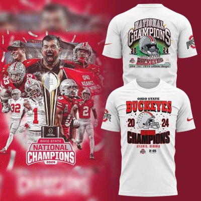 Ohio State Buckeyes 2024 College Football Playoff National Champions White Shirt