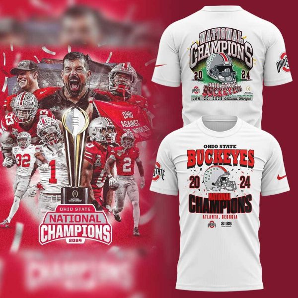 Ohio State Buckeyes 2024 College Football Playoff National Champions White Shirt