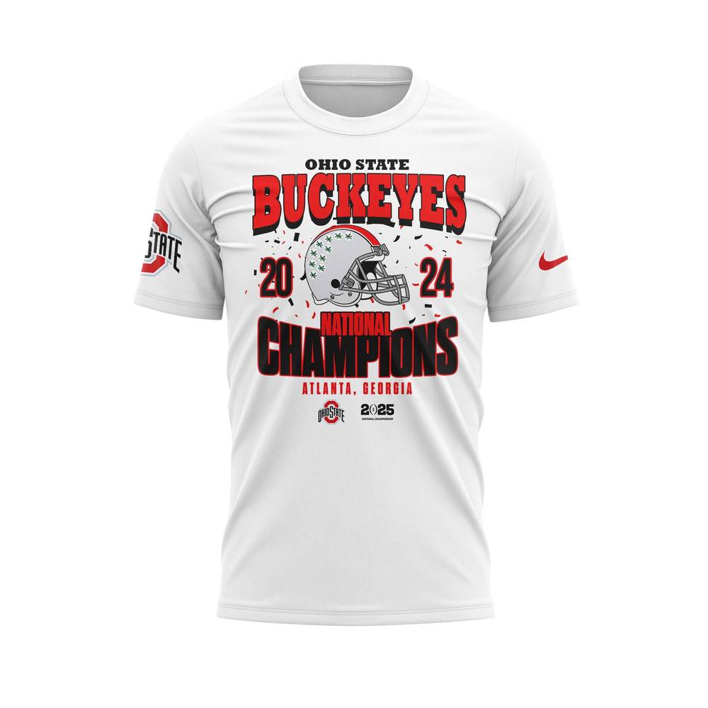 Ohio State Buckeyes 2024 College Football Playoff National Champions White Shirt Ohio State Buckeyes 2024 College Football Playoff National Champions White Shirt