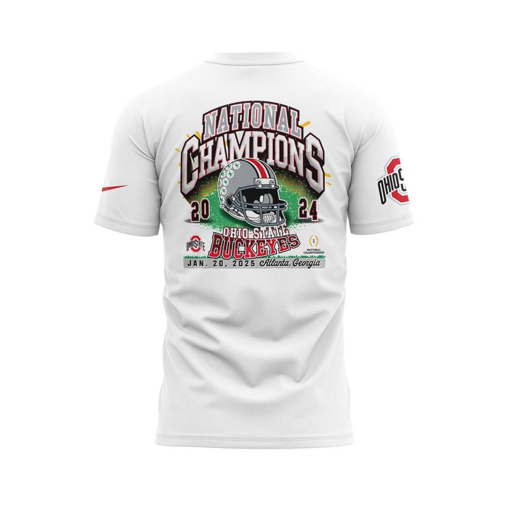 Ohio State Buckeyes 2024 College Football Playoff National Champions White Shirt Ohio State Buckeyes 2024 College Football Playoff National Champions White Shirt